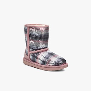 Ugg Classic Short II Rainbow Kids Classic Boots Grey/Pink (1569DBUNK)